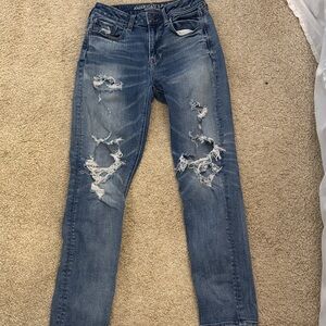 American Eagle Outfitters Women's Ripped Blue Skinny Jeans